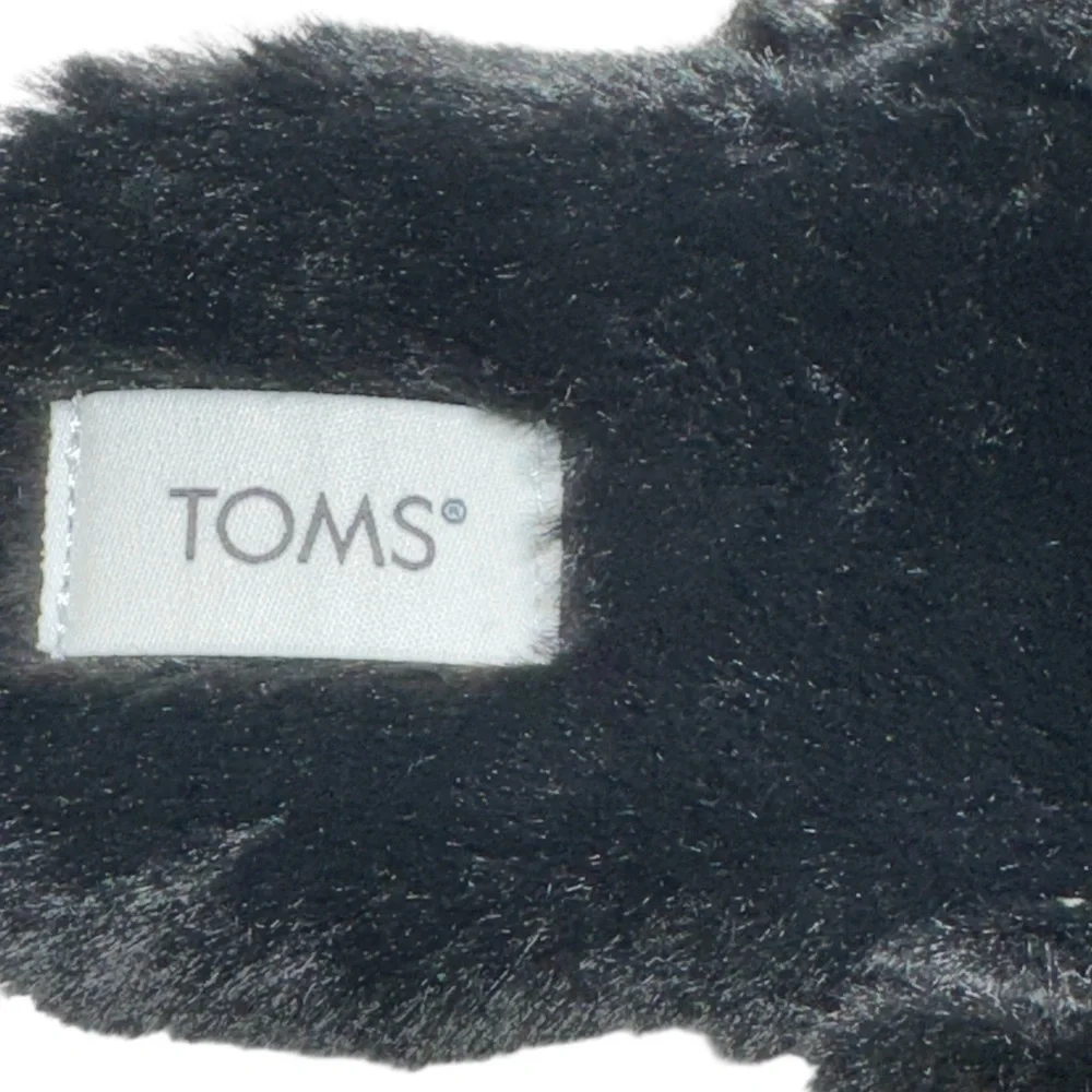 Toms Alpargata Mallow Mule Fluff Slippers Black Faux Fur Women's Size 10 NWOT - Picture 6 of 14